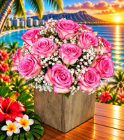 Island Romance Roses & Baby’s Breath Bouquet
