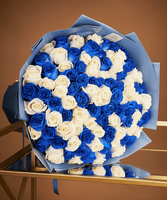 Blue & White Rose Bouquet