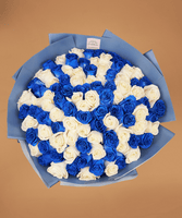Blue & White Rose Bouquet