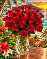 Island Romance Roses & Baby’s Breath Bouquet