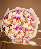 Lilac Peach Rose Bouquet