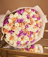 Lilac Peach Rose Bouquet