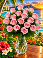 Island Romance Roses & Baby’s Breath Bouquet