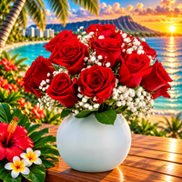Island Romance Roses & Baby’s Breath Bouquet