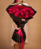 Red & Hot Pink Rose Bouquet