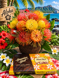Hawaiian Sunset Bliss Tropical Flower Gift Basket