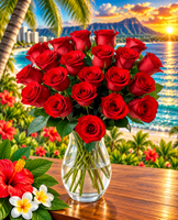 Classic Rose Elegance – Premium Fresh Roses in Glass Vase