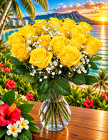 Island Romance Roses & Baby’s Breath Bouquet