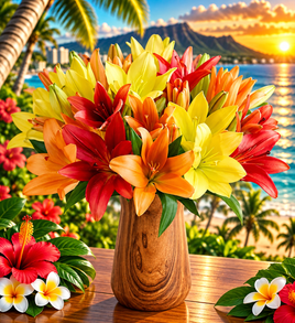 Golden November Lily & Rose Bouquet – Premium Fall Flower Arrangement