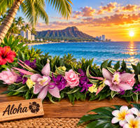 Island Orchid Hawaiian Haku Lei – Tropical Flower Crown