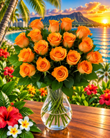 Classic Rose Elegance – Premium Fresh Roses in Glass Vase