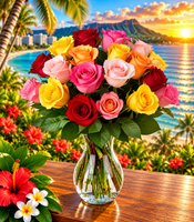 Classic Rose Elegance – Premium Fresh Roses in Glass Vase