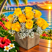 Island Romance Roses & Baby’s Breath Bouquet