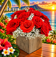 Island Romance Roses & Baby’s Breath Bouquet