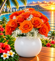Island Romance Roses & Baby’s Breath Bouquet
