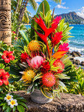 Hawaiian Paradise Luxury Tropical Flower Arrangement – Protea, Heliconia & Ginger