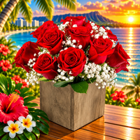 Island Romance Roses & Baby’s Breath Bouquet