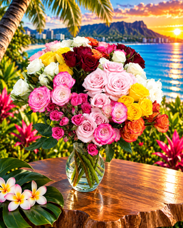 Rainbow Garden Spray Roses – Premium Fresh Cut Rose Stems